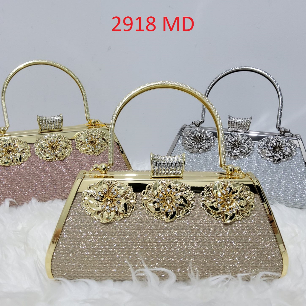 Model Terbaru! Tas Pesta Farnell Import Clutch Kondangan Wanita Diamond Bunga Cantik Mewah 2920/2918