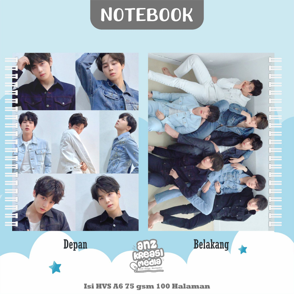 NOTEBOOK A6 BUKU TULIS SPIRAL - BTS TEAR R - MERCHANDISE KPOP MURAH UNOFFICIAL