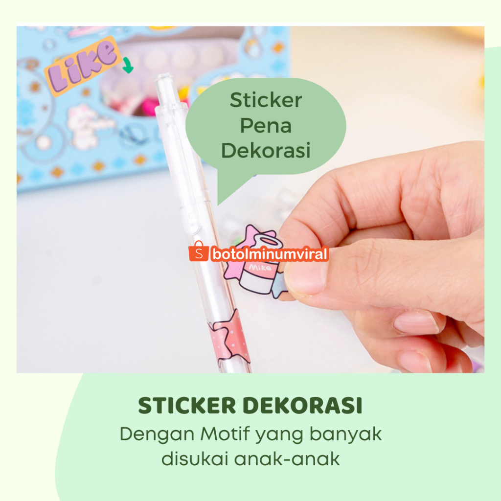 Sticker Momo DIY Pen Bolpen Viral Scrapbook Stiker 2D 3D Korea Hadiah