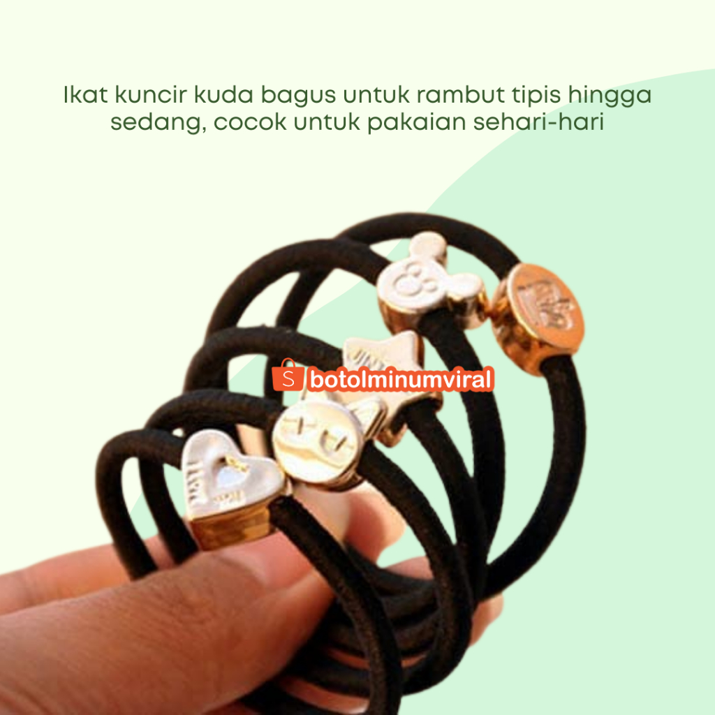 Ikat Karet Tali Rambut Anak Dewasa Korea Elastis 500pcs Ada Pouch