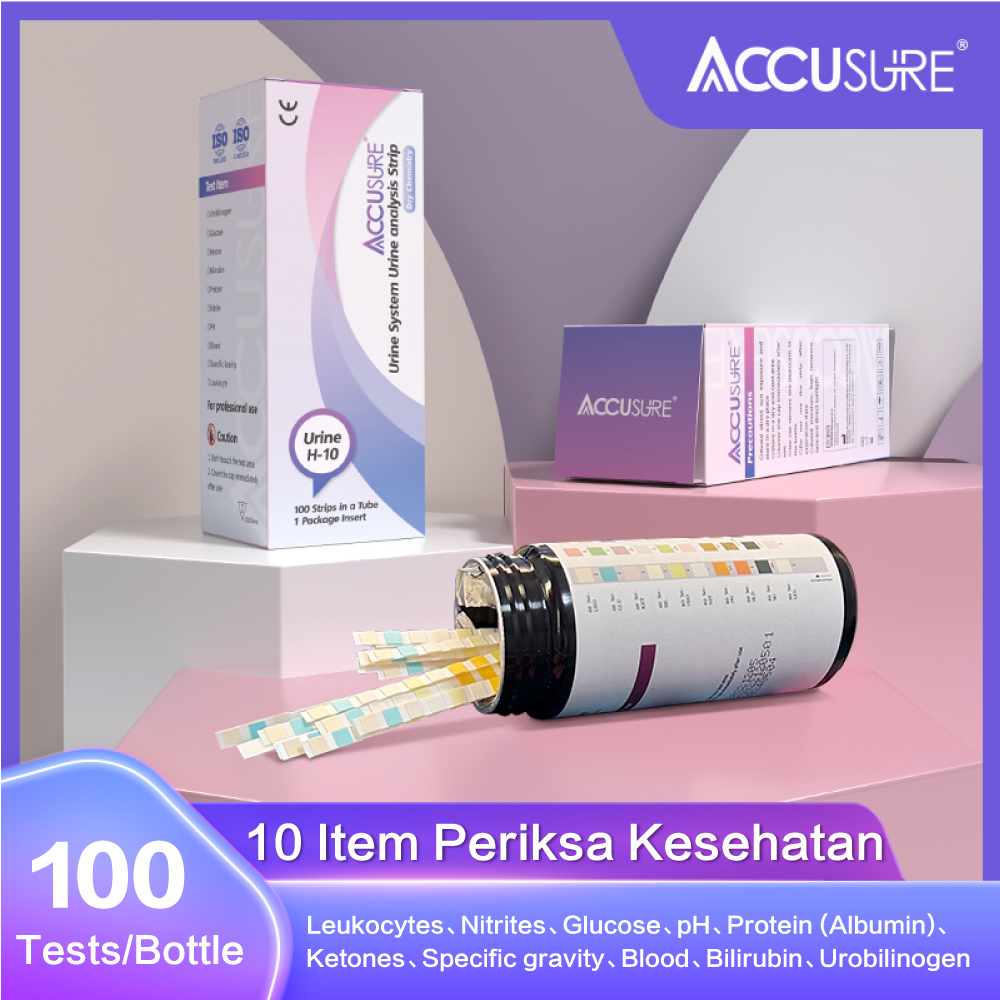 ACCUSURE 100Pc Urine Test Strip Kit 10Item Health check Self-Test for Pregnant Losing Weigt Diabetic