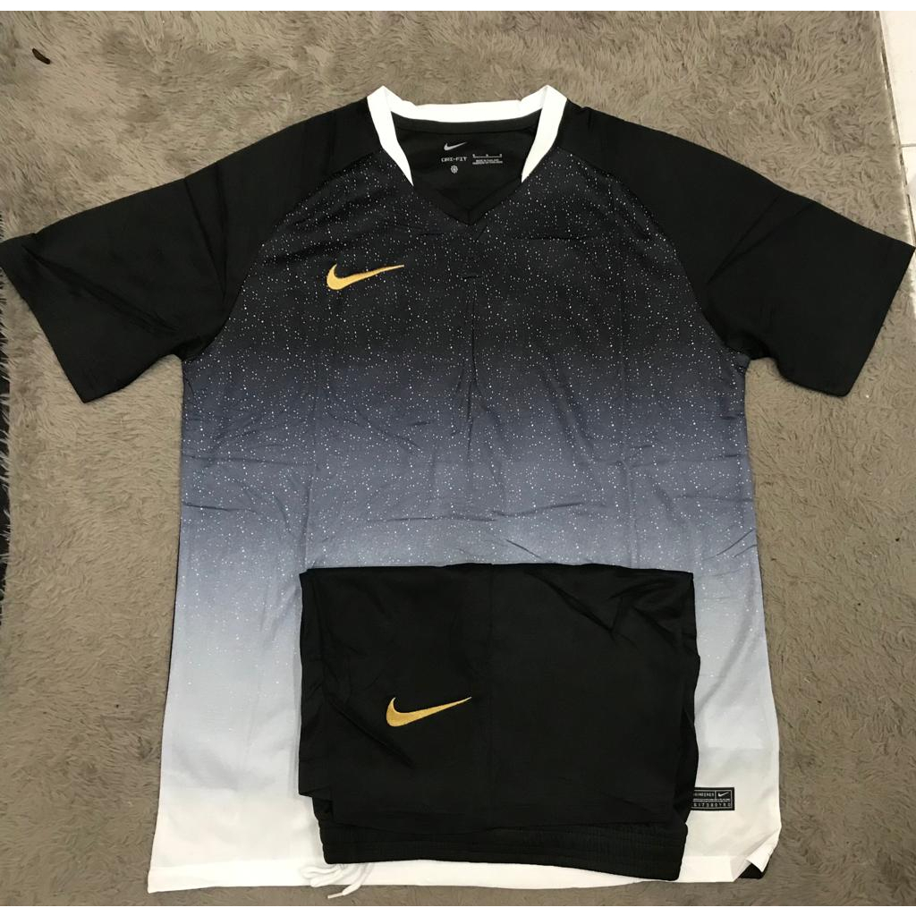 SETELAN BAJU FUTSAL SEPAK BOLA HITAM ABU2 GRADE ORI IMPORT