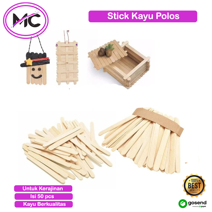 Stick Es Krim Kayu Gagang Ice Cream Serbaguna Stik Es Membuat Kerajinan  DIY Sekolah Premium