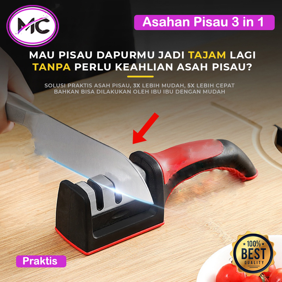 Alat Pengasah Pisau Dan Gunting 3in1 Serbaguna Alat Pengasah Penajam Pisau Serbaguna 3 Step Asahan Pisau Praktis