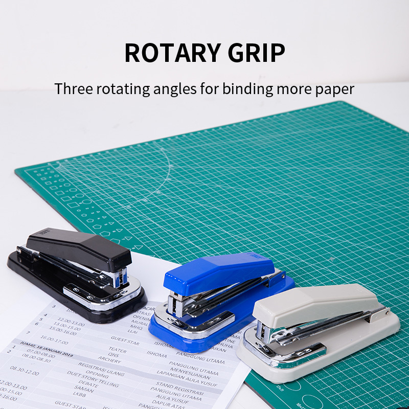 Deli Rotary Stapler Staples Putar 3 Arah 24/6 &amp; 26/6 25 Lembar, Mudah Digunakan E0414