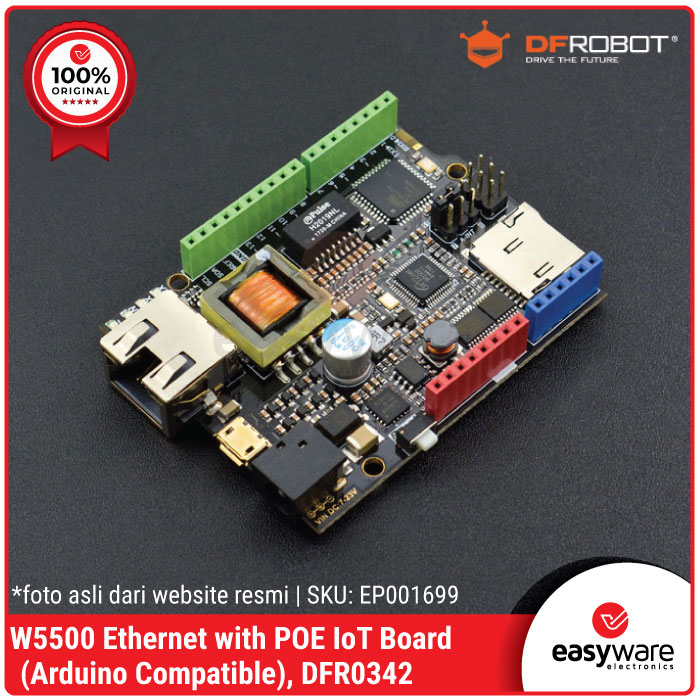 DFRobot W5500 Ethernet with POE IoT Board V2.0 (Arduino Compatible)