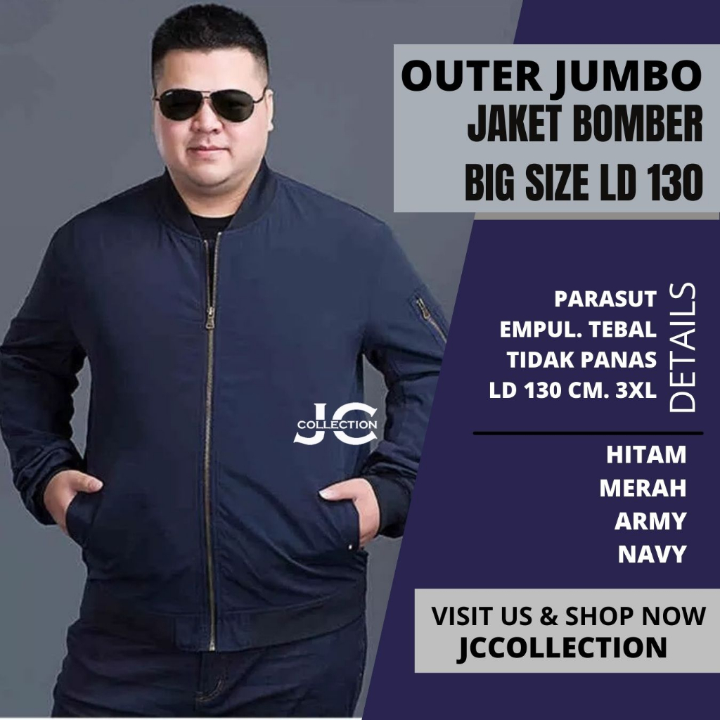 Jaket Bomber Pria Jumbo Big Size 2XL hingga 3XL - JCCollections