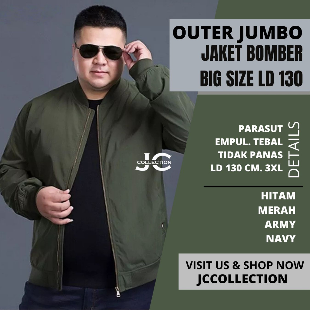 Jaket Bomber Pria Jumbo Big Size 2XL hingga 3XL - JCCollections