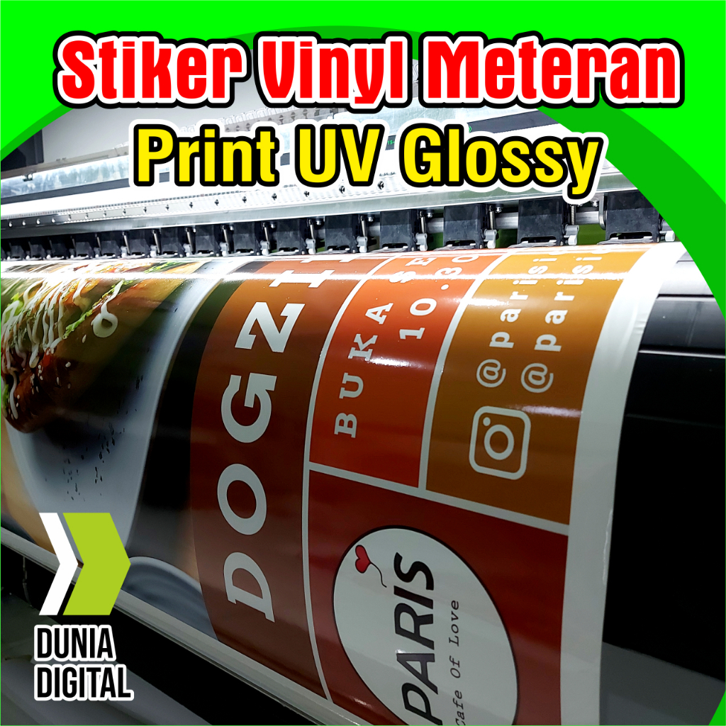 Stiker Vinyl Meteran Print UV Glossy / UV Gel