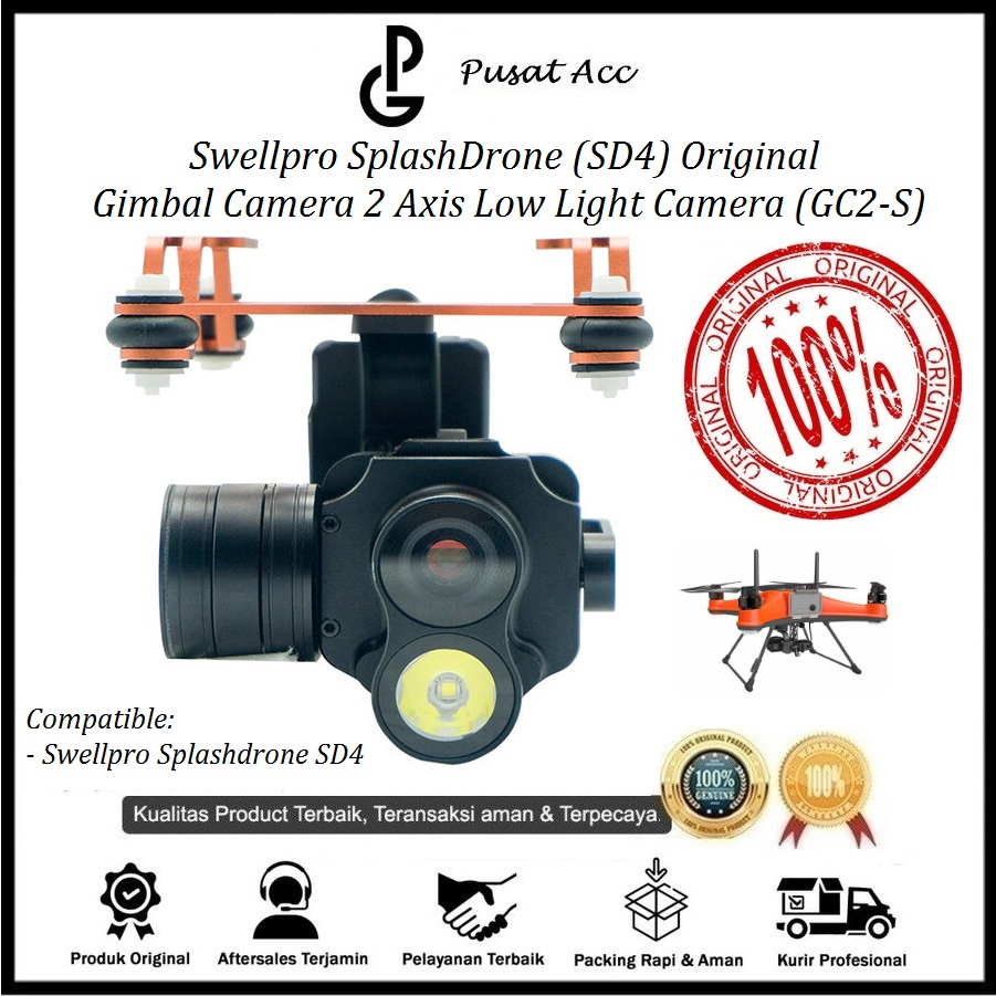 Swellpro SplashDrone (SD4) Gimbal Camera 2 Axis Low Light Camera (GC2-S) Original