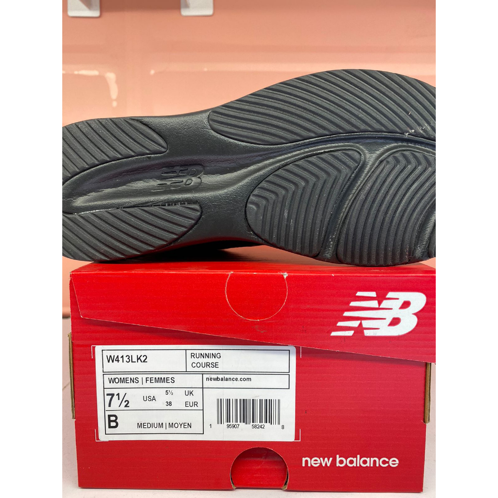 Sepatu New Balance Running Course W413LK2 Full Black Women's Shoes Original