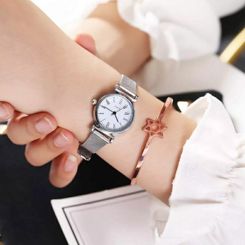 C ( C14 ) JAM TANGAN WANITA KECIL BAHAN STAINLESS STELL GAYA KOREA