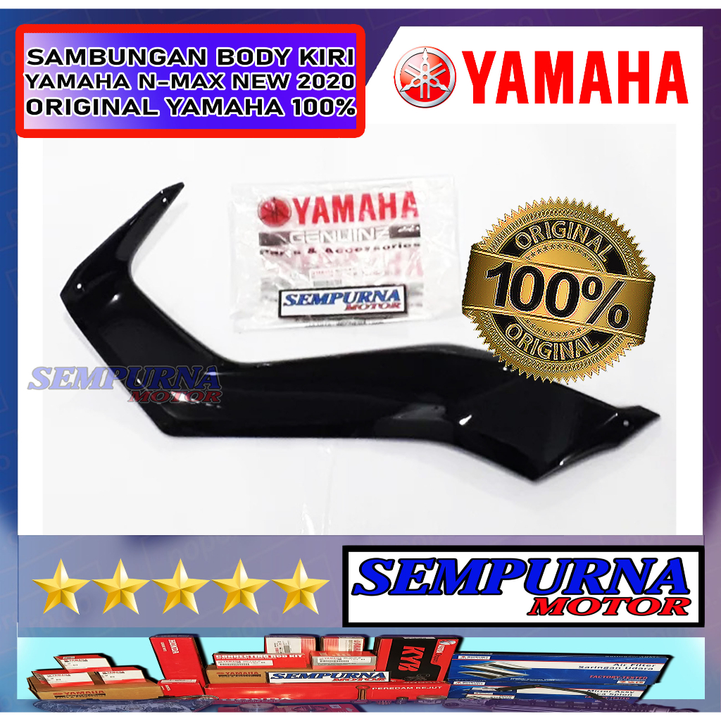 B6H-F1731-00-P3 Sambungan Body Cover Tangki Cover Side NMax N Max New 2020 Kiri Warna Hitam Glossy 1