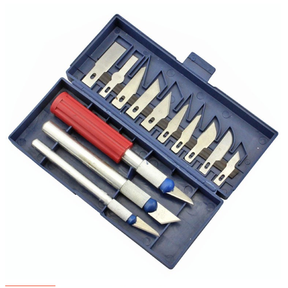 

【DOKI】Metal Handle Hobby Craft Knife / Pisau Alat Ukir Seni - 13 Pcs Mata Pisau