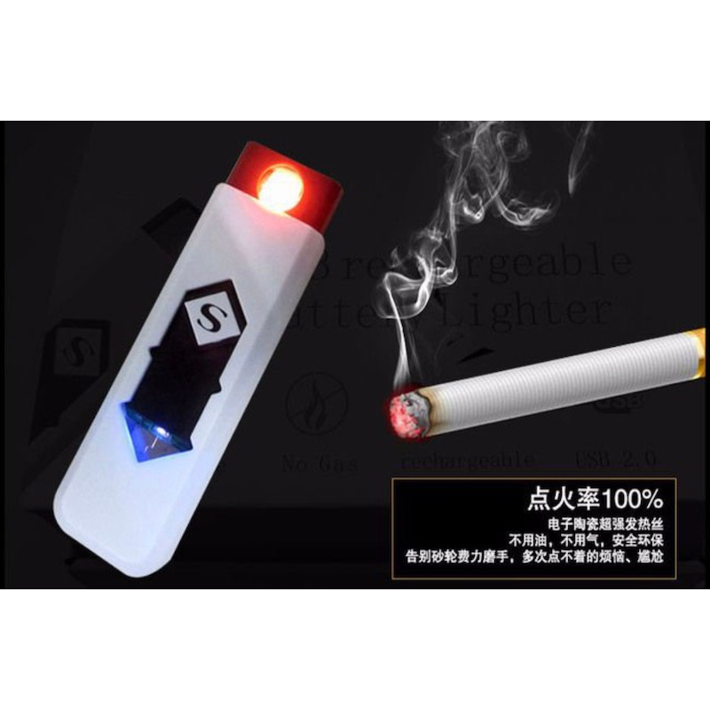 IMPOR ORIGINAL USB CHARGING LIGHTER KOREK API BARA ANTI ANGIN TIDAK PERLU ISI GAS MINYAK