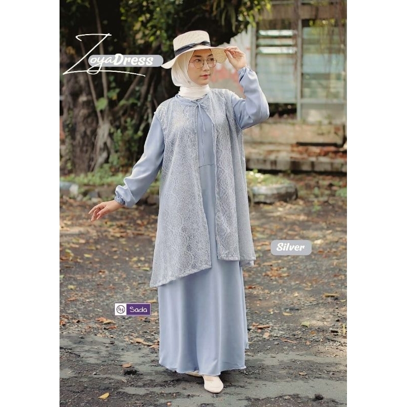 𝗥𝗘𝗔𝗟 𝗣𝗜𝗖𝗧  gamis putih outer brukat lace