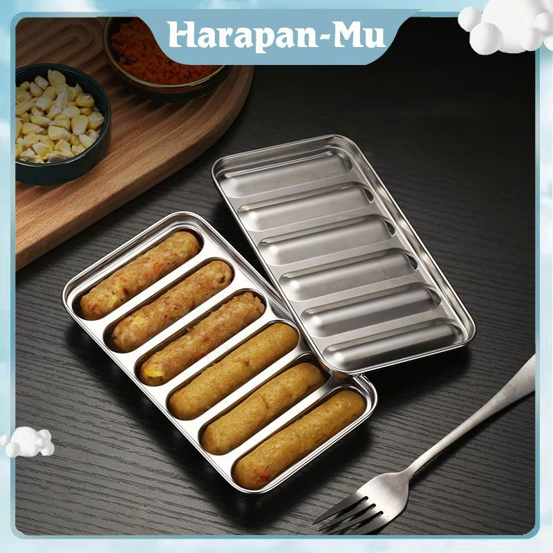 Cetakan Sosis Mold Bahan Stainless Steel 6 Lubang Cetakan Sostel / Sausage Mold Telur / Cetakan Hot Dog Cetakan Hotdog