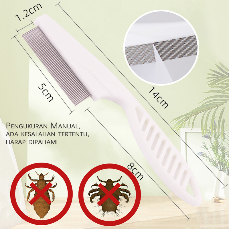 Sisir Kutu Kucing Anjing Panjang Jarum Halus Untuk Kucing Anjing Premium Serit Kutu Kucing LOGAM GAGANG PANJANG