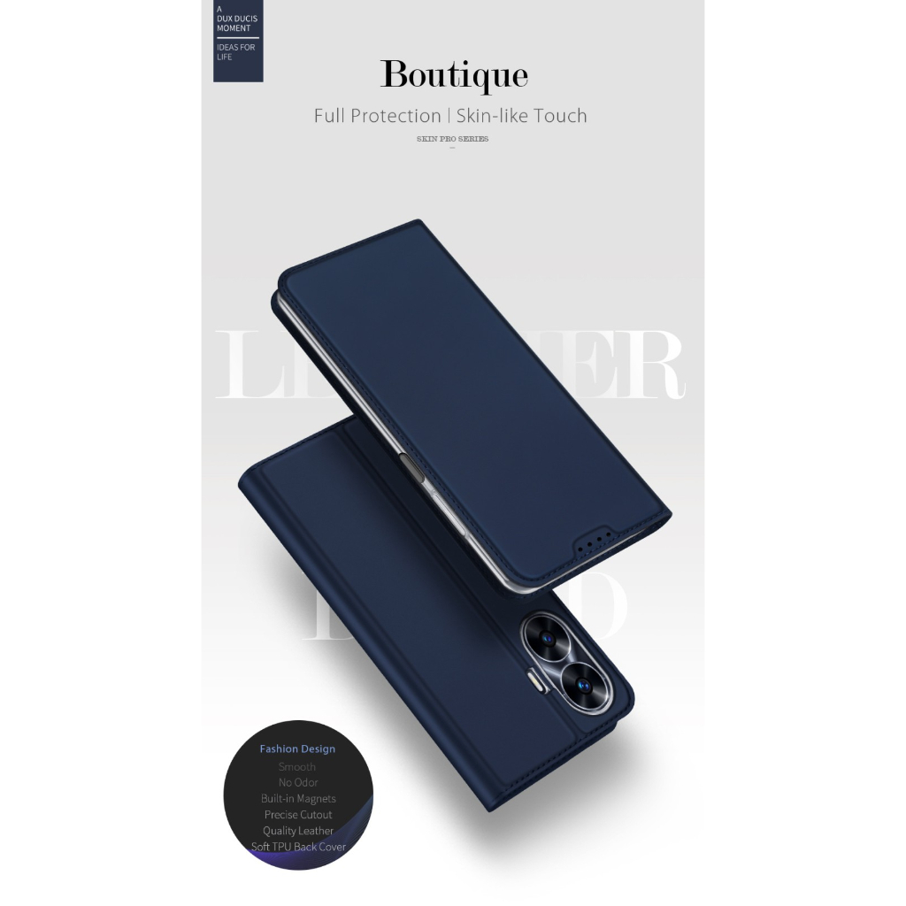 REALME C55 DUX DUCIS SKIN PRO FLIP LEATHER - NAVY