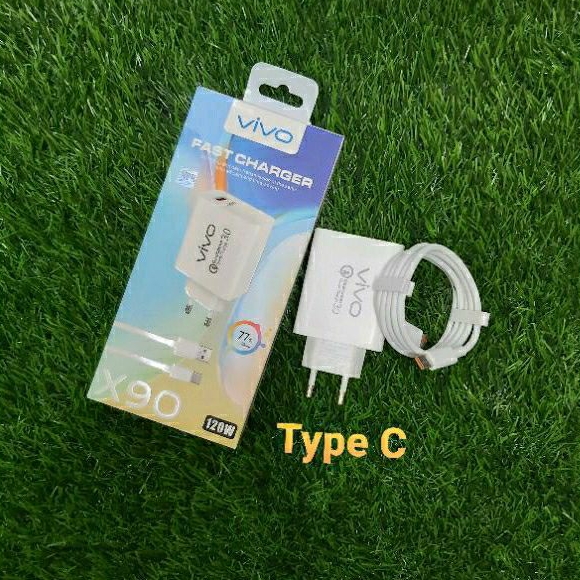 New Charger VIVO X90 120W Fash Charging Super Vooc Micro Usb &amp; Type C