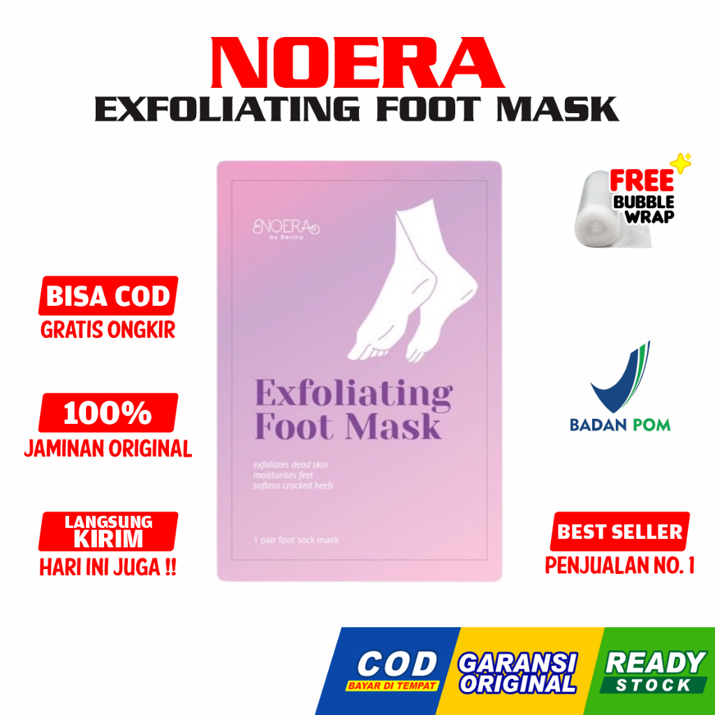 Noera Exfoliating Foot Mask | Masker Kaki Mencerahkan Melembabkan