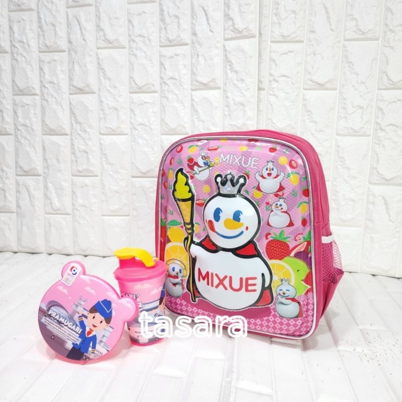 Ransel 3d PG Tk berbonus gambar pororo astronot mixue