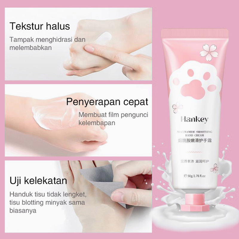 Hand sunscreen cream Krim tangan dan kaki Tabir surya Hand body whitening 50G Meremajakan dan melembabkan Memperbaiki kekeringan dan kekasaran Anti retak dan anti penuaan Krim Tangan Pemutih yang melembabkan dan tidak berminyak