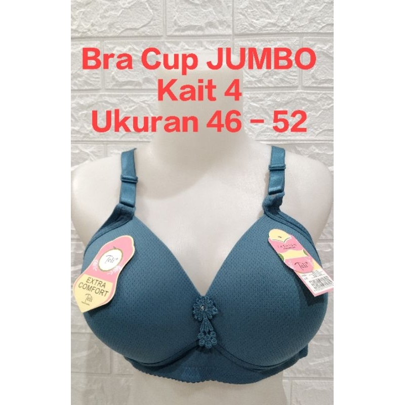 Bra Bh CUP JUMBO ukuran 46 , 48 , 50 , 52  / Kait 4 - Tanpa Kawat - Ada Busa - 9915