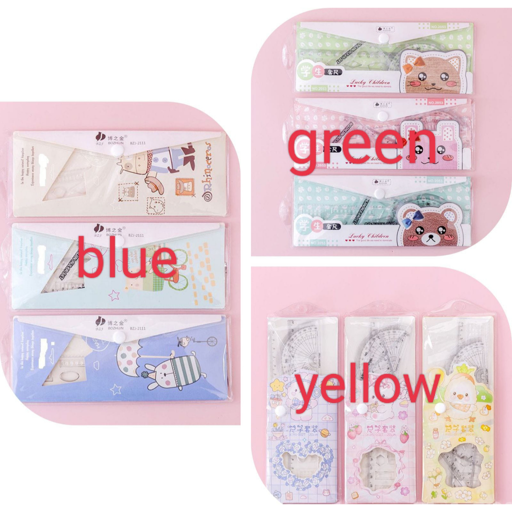 jm PENGGARIS PLASTIK 1 SET 4 MODEL / RULER 1 SET