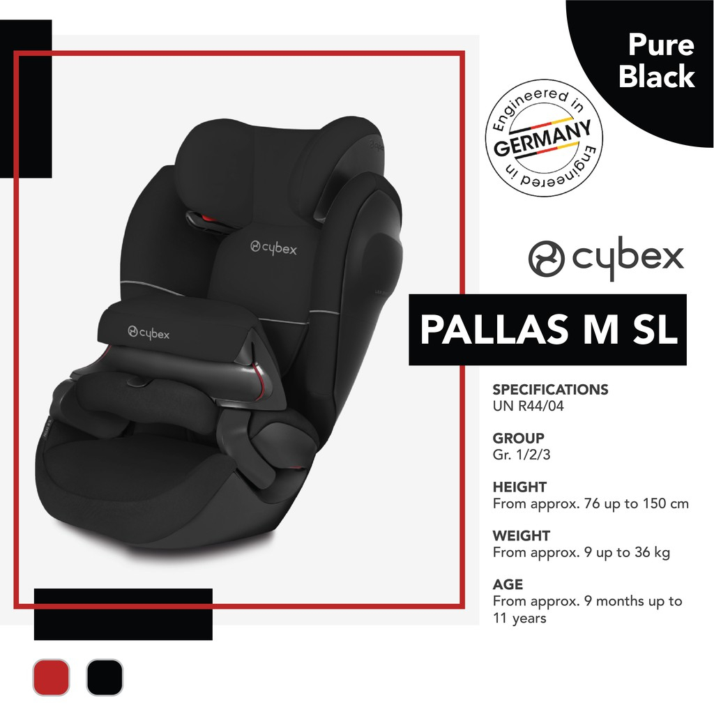 Cybex Carseat Pallas M SL Pure Black &amp; Red - Tempat Duduk Anak Mobil