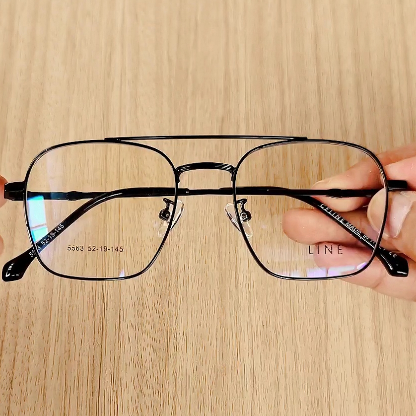 Frame Kacamata Bahan Metal Warna HItam Untuk Pria Cowok Desain Model Keren Stylish Terbaru Update NP