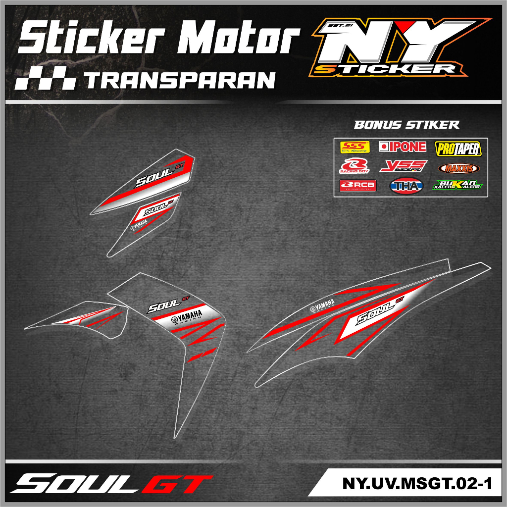 Stiker Transparan Mio Soul GT 115 - Stiker Striping Variasi Mio Soul GT Transparan 002