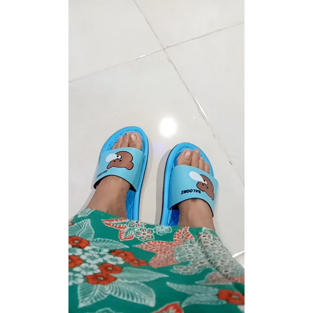 Sandal Wanita Kokop Motif BALOONS Sendal Selop Cewek Sepon Ringan