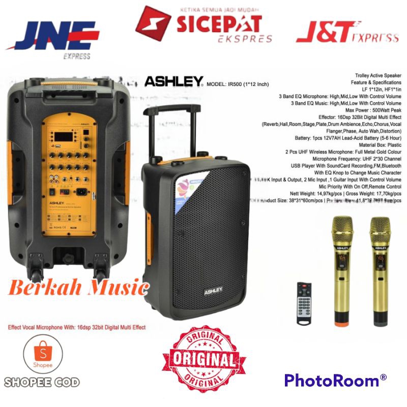 Speaker Portable Ashley IR500 Original 12 Inch Garansi Resmi Ashley IR500