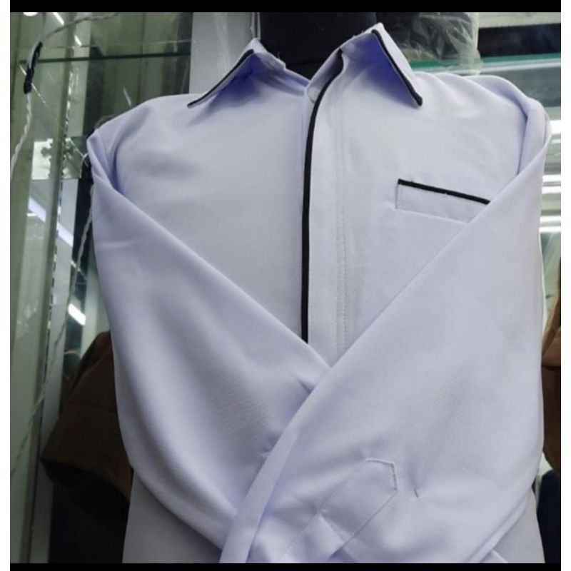 Setelan seragam PDH warna putih / seragam kantor guru pria / setelan seragam PNS