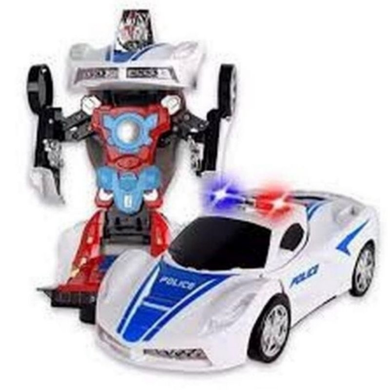 BUMP & GO MAINAN MOBIL POLISI JADI ROBOT POLISI  ROBOT TRANSFORMERS BERUBAH JADI ROBOT