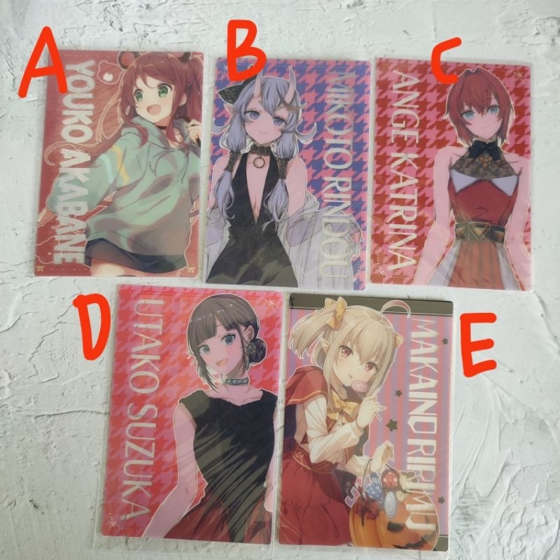 official merch nijisanji clear art sheet virtual youtuber