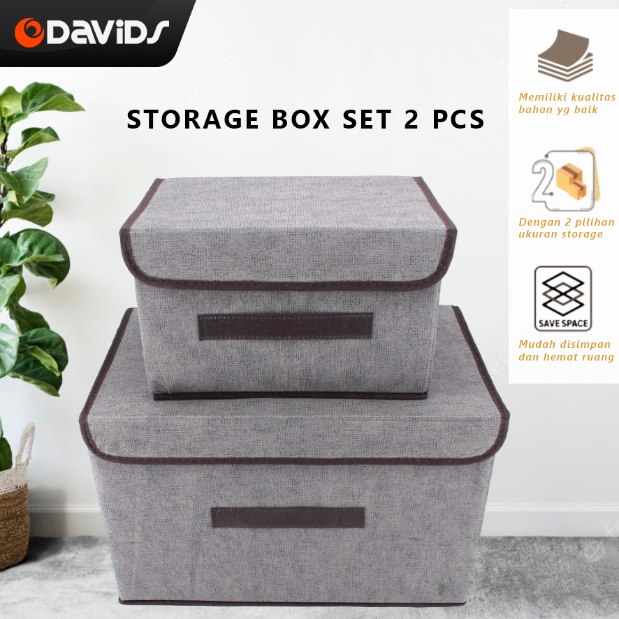 Tempat Penyimpanan Serbaguna Storage Box Organizer Baju Mainan 2 in 1
