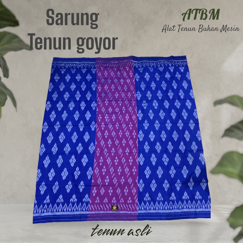 Sarung tenun goyor jahit tengah asli-ATBM Alat Tenun Bukan Mesin-motiv khas Bali loloan