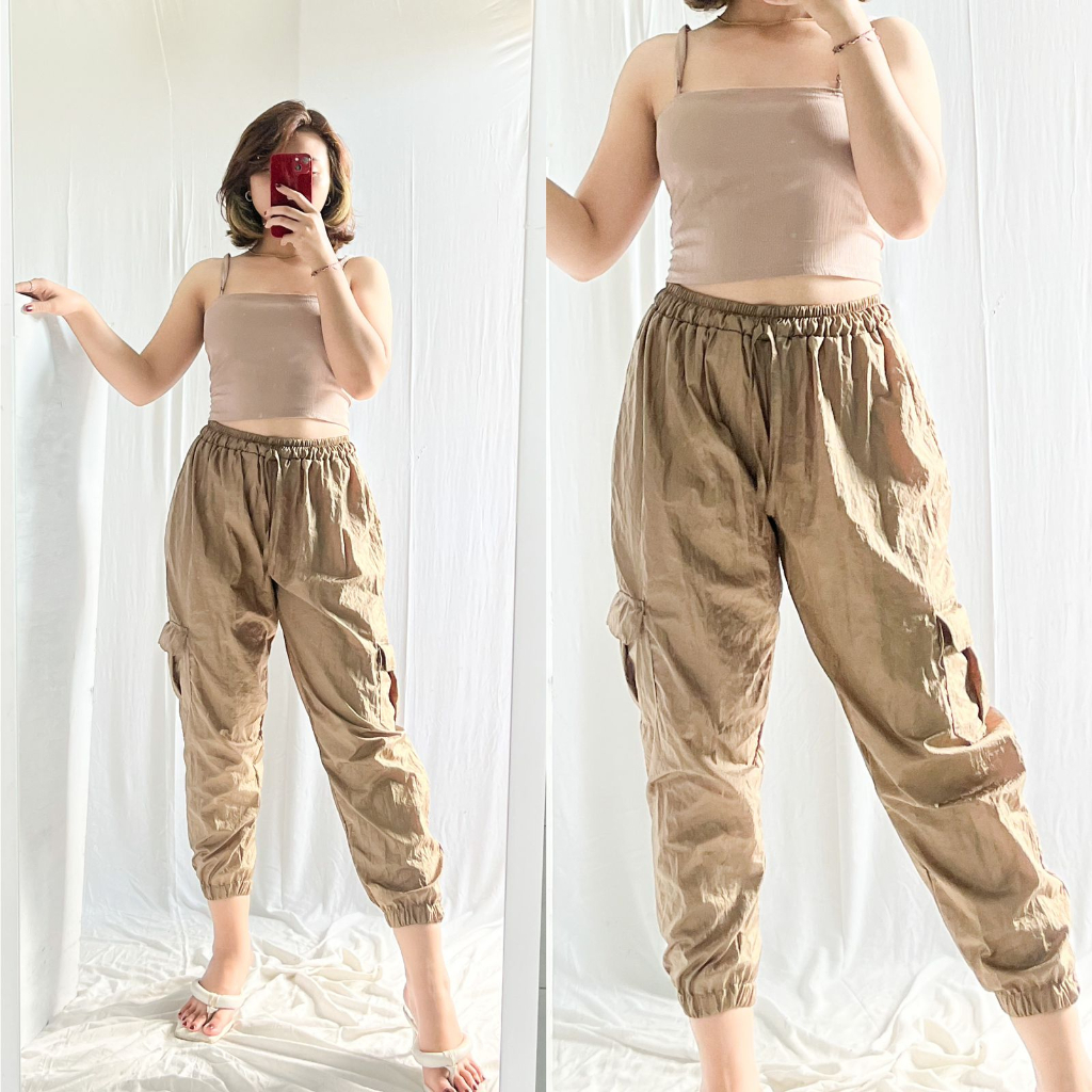 READY JOGGER CARGO PANTS//KULOT PANJANG PARASUT WANITA//JOGER KOREAN STYLE