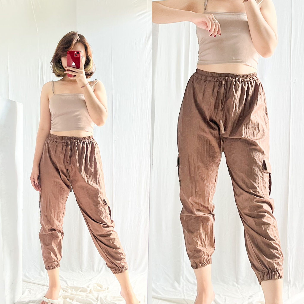 READY JOGGER CARGO PANTS//KULOT PANJANG PARASUT WANITA//JOGER KOREAN STYLE