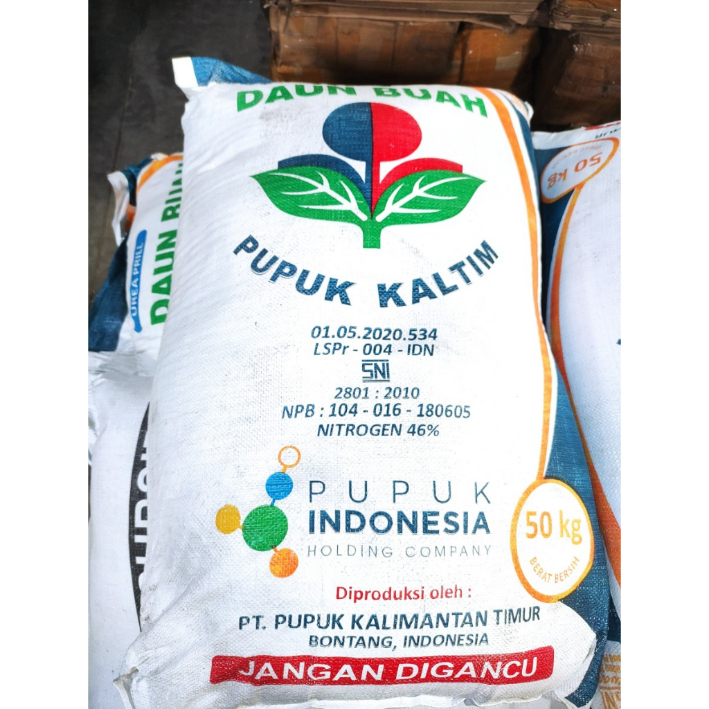 PUPUK KALTIM UREA PRILL DAUN BUAH 50 KG KEMASAN PABRIK