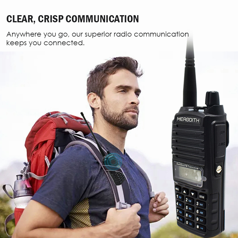 HT MERODITH UV82 walkie-talkie uv82  VHF UHF FM 5W Dual Band Two  way radio handy talkie /walkie handy uv82 asli