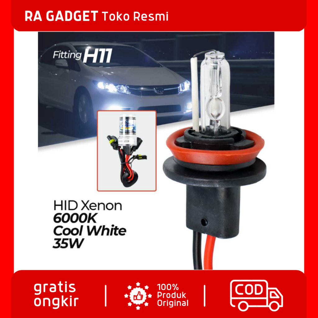 Lampu Depan Mobil Headlamp HID Xenon H11 Cool White 12V 35W 1 PCS / Lampu Mobil Putih H11 Lampu Depa
