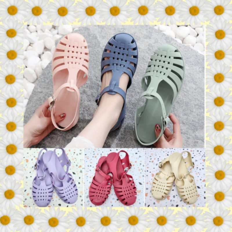 meisha doff jelly shoes dewasa/sandal jelly wanita/sandal karet anti slip/sandal kekinian korea/jelly shoes import/sepatu sandal slippers/sepatu sandal couple mom and kids