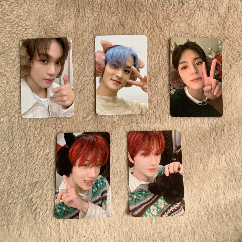 Photocard PC Pink Christmas NCT Dream Haechan Mark Jeno Jisung
