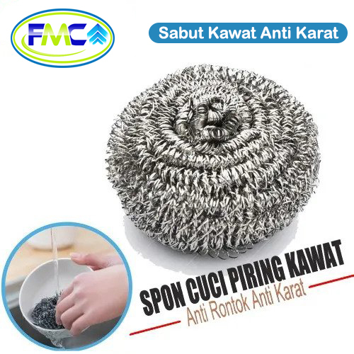 Sabut Cuci Piring Kawat Jaring Spons Spon Pembersih Kerak Panci Gosok Wajan Praktis