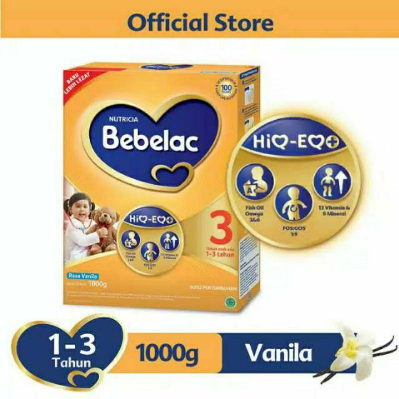 Bebelac 3 Vanila 1kg Susu Pertumbuhan Anak Usia 1-3 Tahun