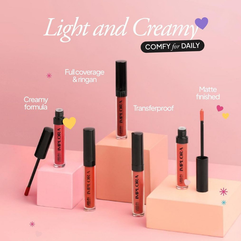 Implora Urban Lip Cream Matte Lipstick Lipstik Creamy