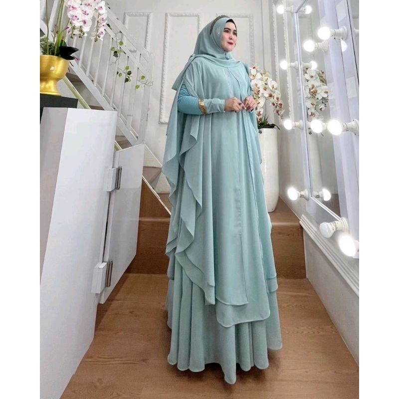 Dijah 749 Syari elegan cantik khimar jumbo hoodie style by Dijah Original